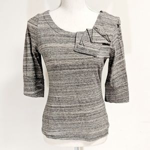 Anthro postmark gray ruffled top